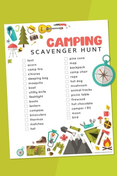 camping scavenger hunt