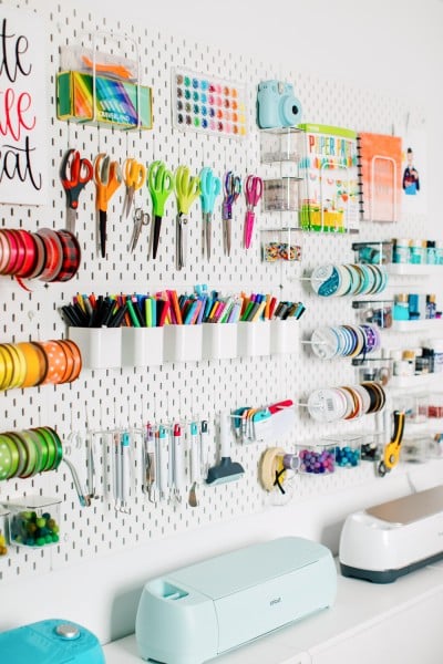 Welcome to my craft studio! Today I'm sharing a full craft room tour of the space where I run my business and make all of my Cricut, Glowforge, and sublimation crafts!