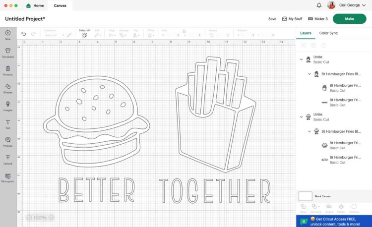 Cricut Design Space: images united