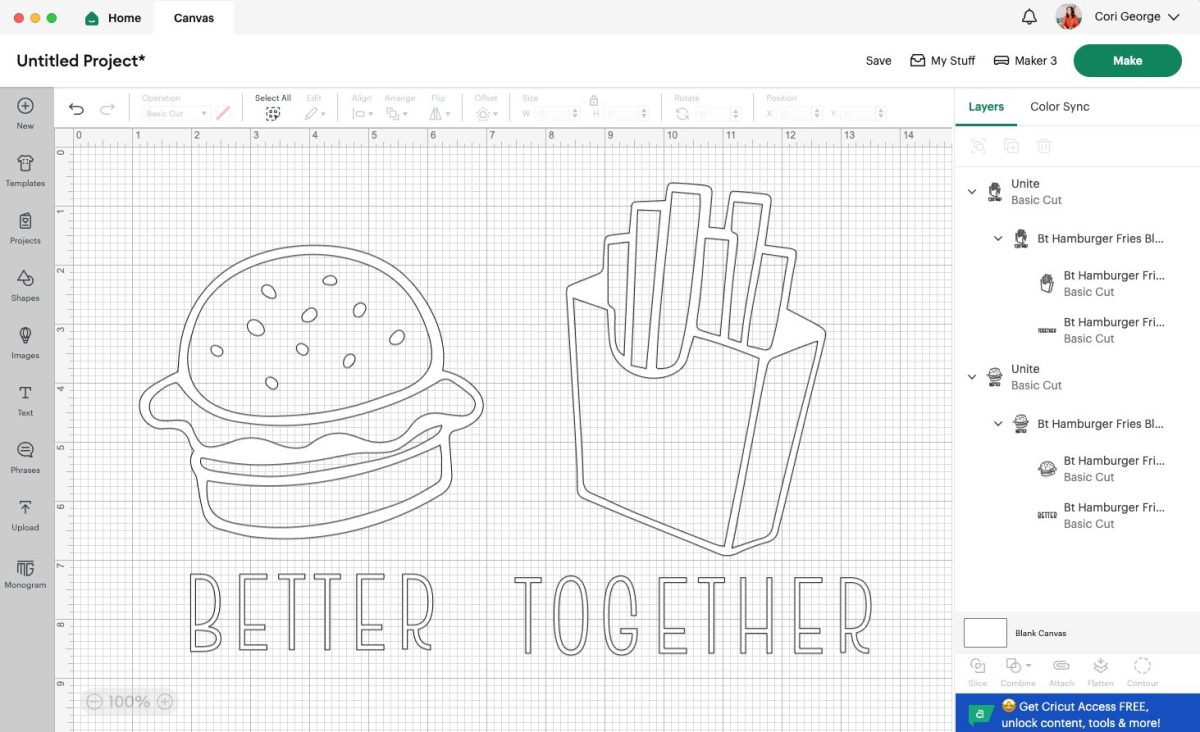 Cricut Design Space: images united