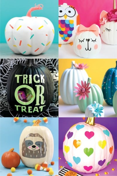 Image of 6 "No Carve" Pumpkin ideas using a Cricut