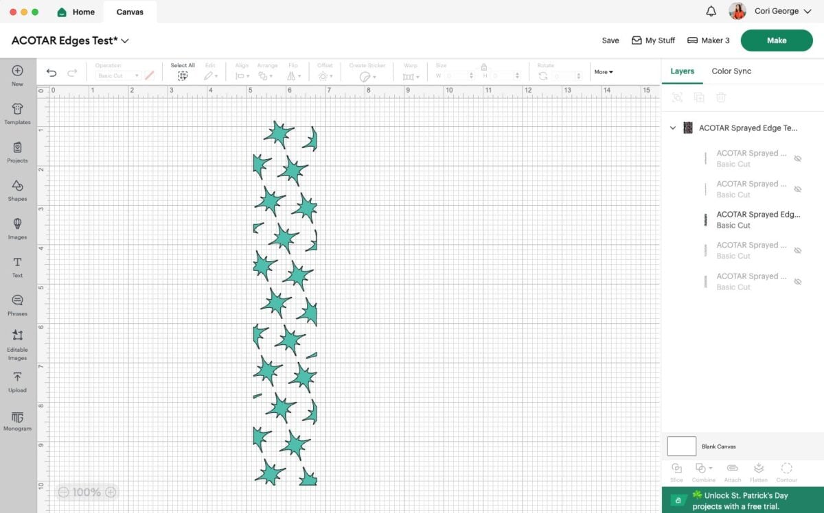 Design Space: single star ACOTAR stencil on page