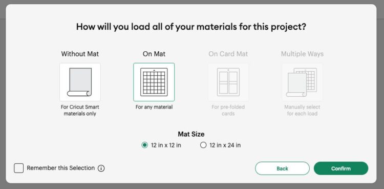 Design Space: load mat screen