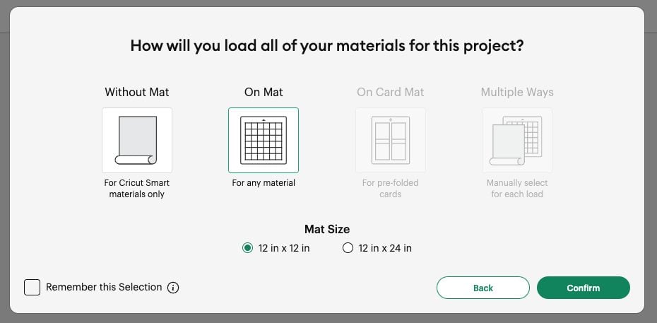 Design Space: load mat screen