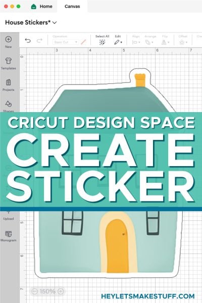 The Create Sticker Tool in Cricut Design Space pin image