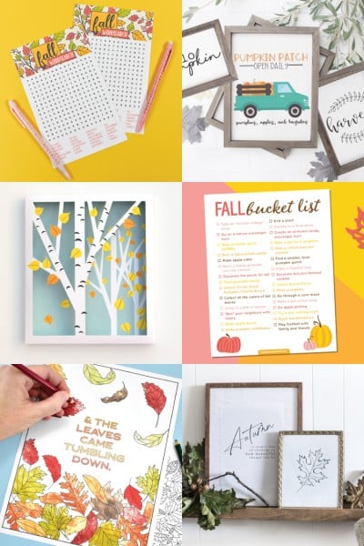 free fall printables collage