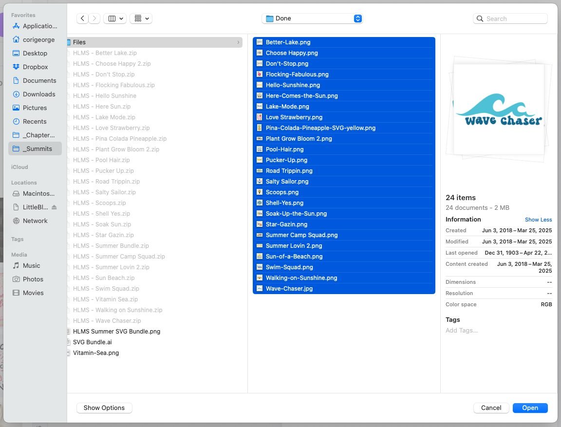 Screenshot: Upload files from your computer