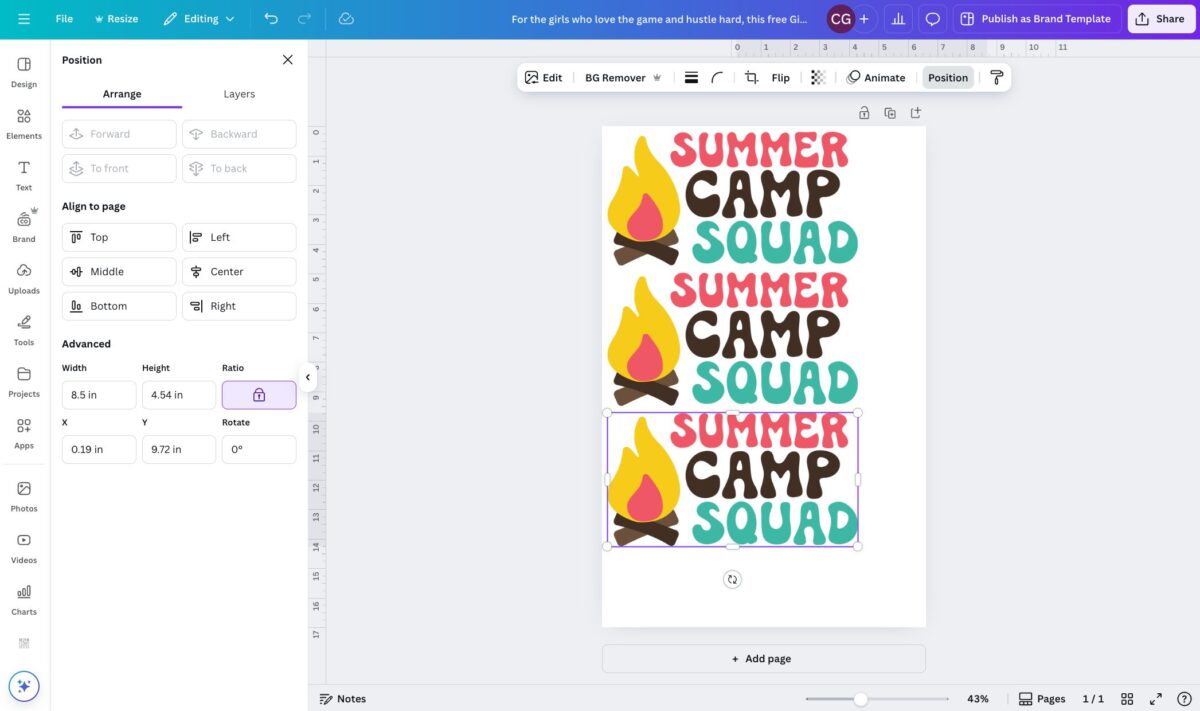 Screenshot: Showing Summer Camp Squad image duplicated twice