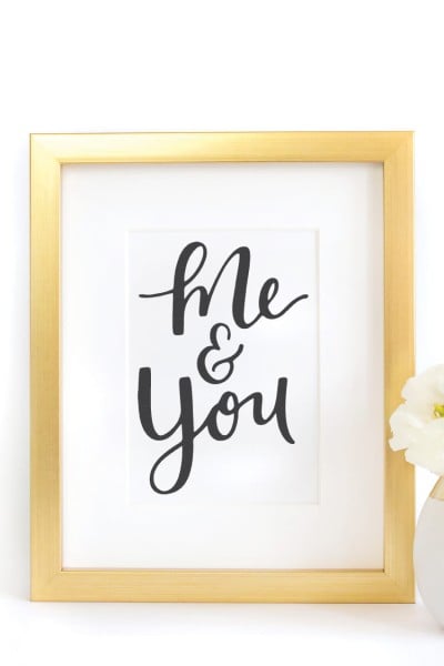 Download this sweet Me & You SVG! You'll love it for Valentine's Day projects, wedding decor, nursery artwork, and so much more!