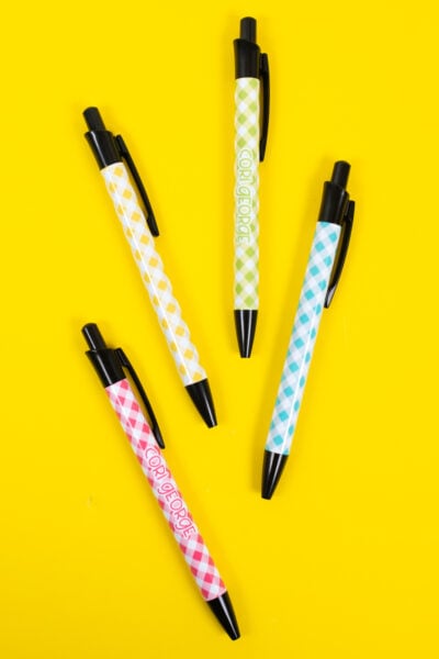 Sublimation pens on a yellow background