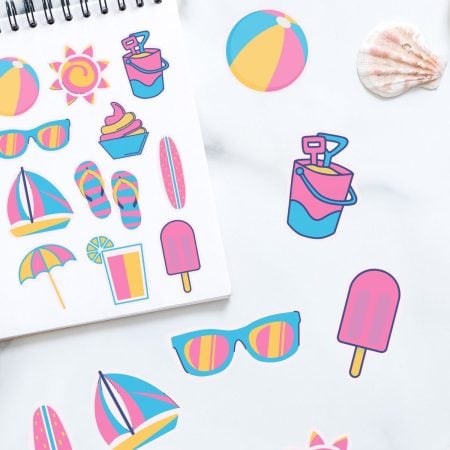 Printable summer sticker sheet