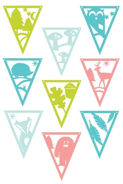 Banner shapes with a woodland theme