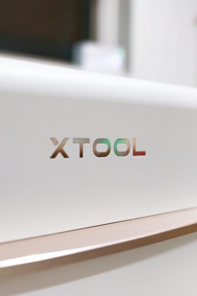Close up of the xTool logo on the P2S