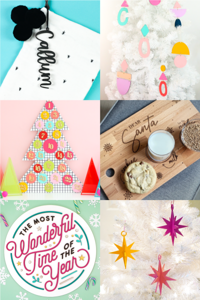 Collage of Glowforge Projects for Christmas