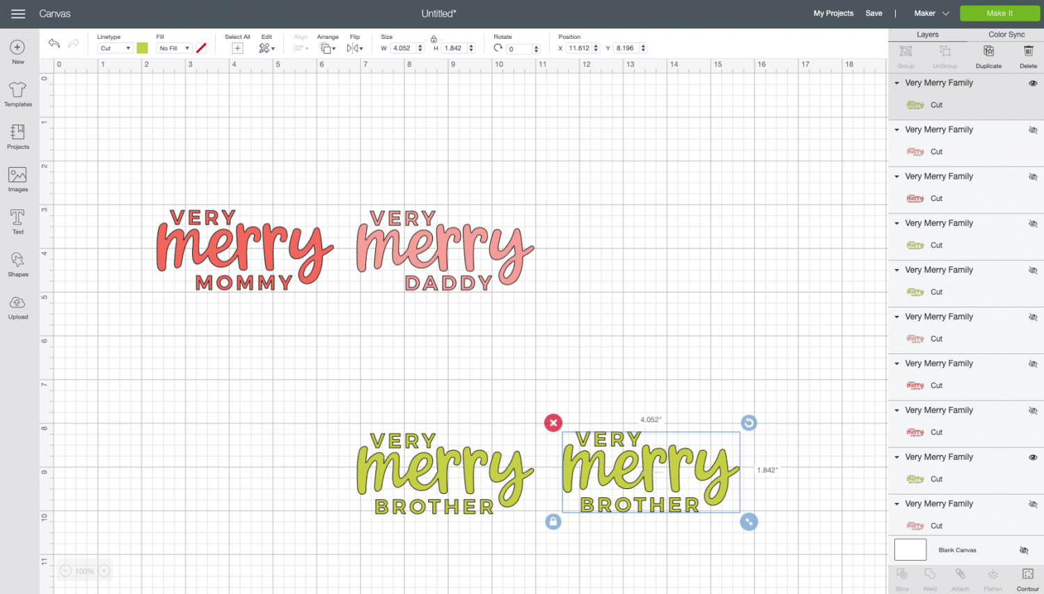 Cricut Design Space: select only the images you want to cut