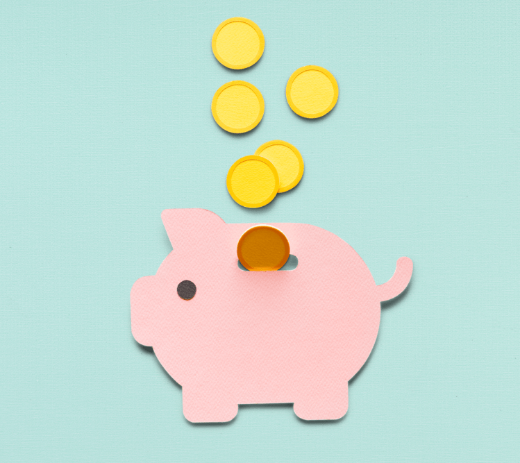 Piggy bank made of cardstock