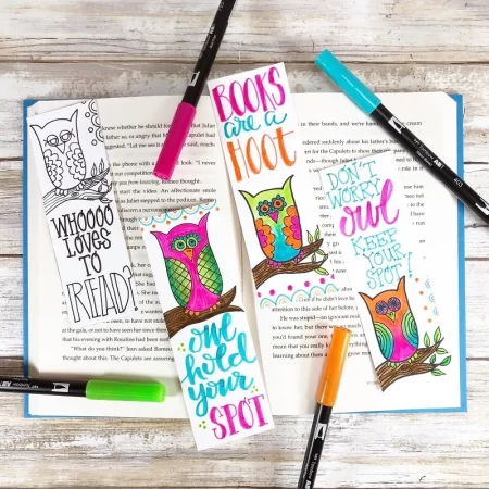 Printable owl bookmarks