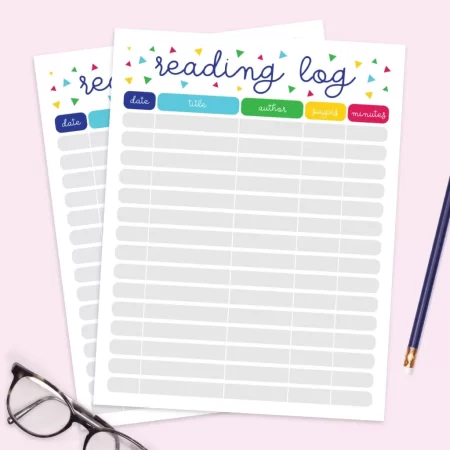 Printable reading log